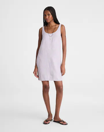 Scoopneck Mini Shift Dress in 100% Linen | Madewell