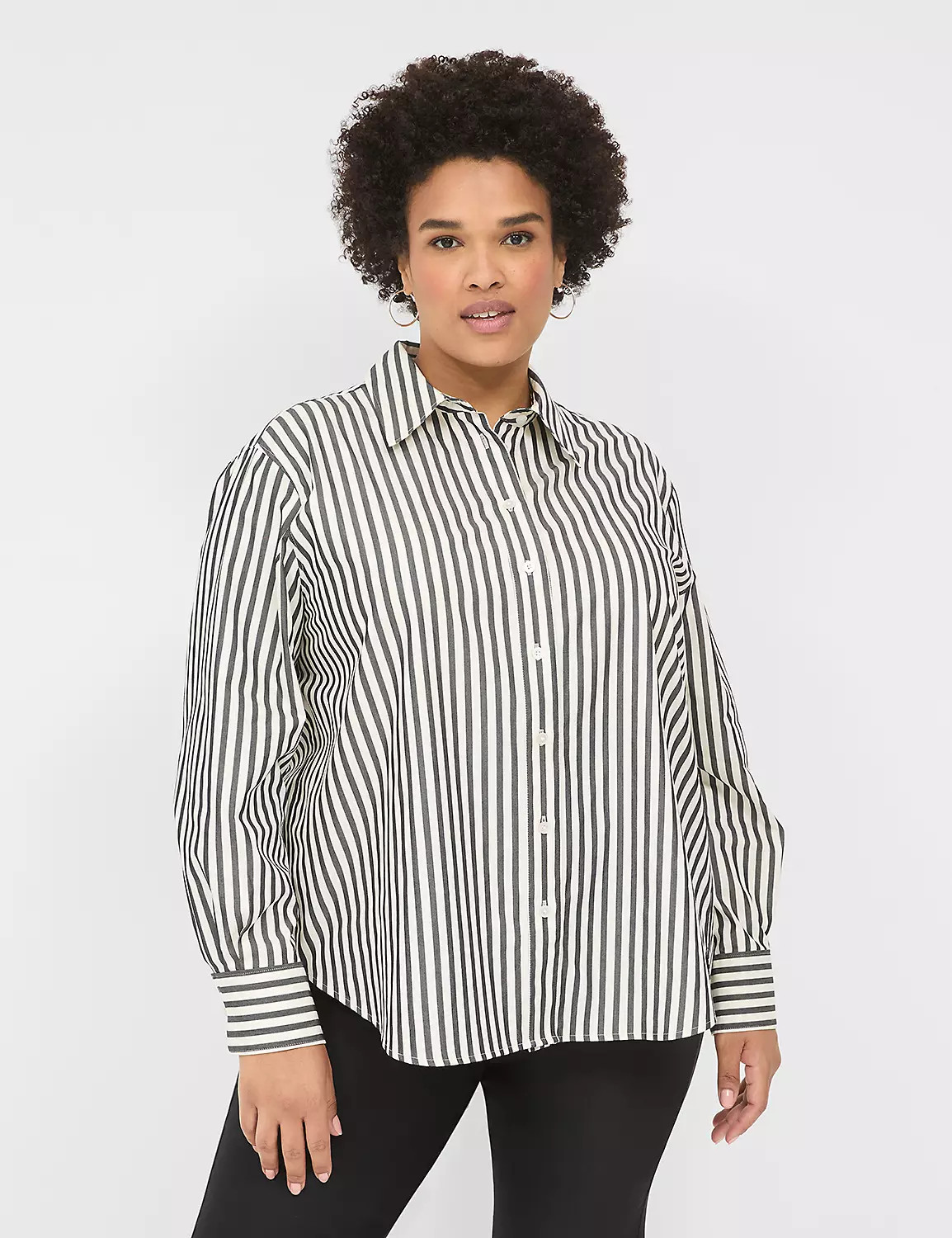 Swing Pleat-Back Button-Down Shirt | Lane Bryant (US)