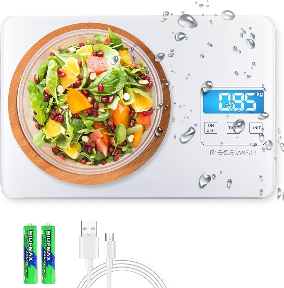MegaWise Precision Food Scale, 33lb Waterproof Rechargeable Digital Kitchen Scale, 1g/0.04oz Prec... | Amazon (US)
