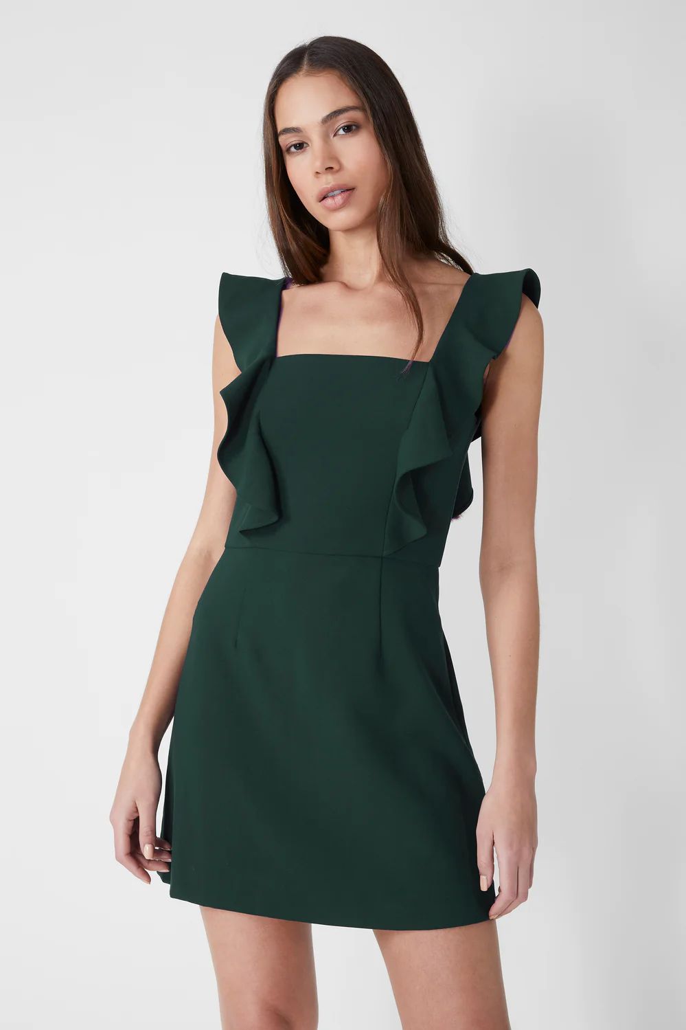 Whisper Square Neck Ruffle Dress | French Connection (US)