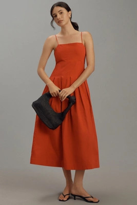 Damson Madder Iris Bow Midi Dress | Anthropologie (US)