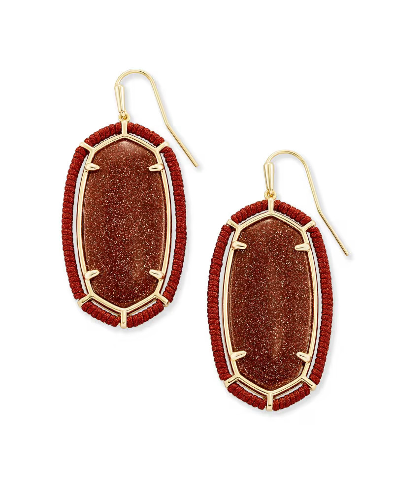 Threaded Elle Gold Drop Earrings in Goldstone | Kendra Scott