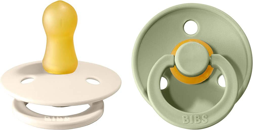 BIBS Pacifiers | Natural Rubber Baby Pacifier | Set of 2 BPA-Free Soothers | Made in Denmark | Sa... | Amazon (US)