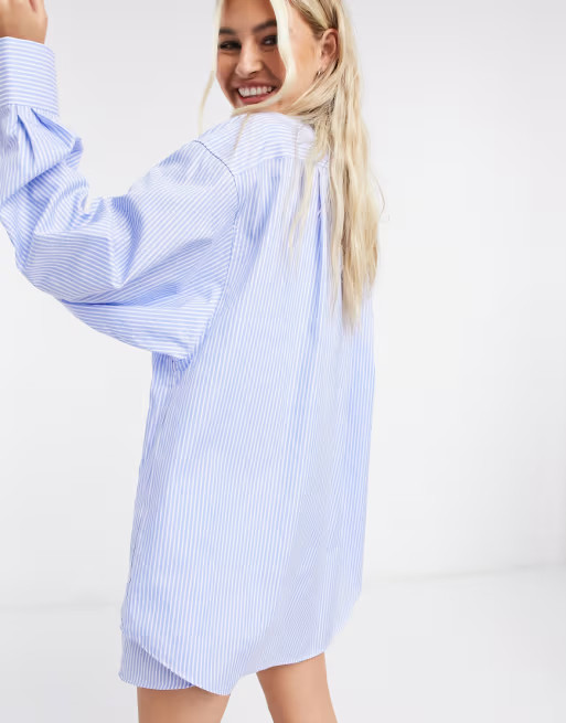 COLLUSION oversized shirt in blue stripe | ASOS (Global)