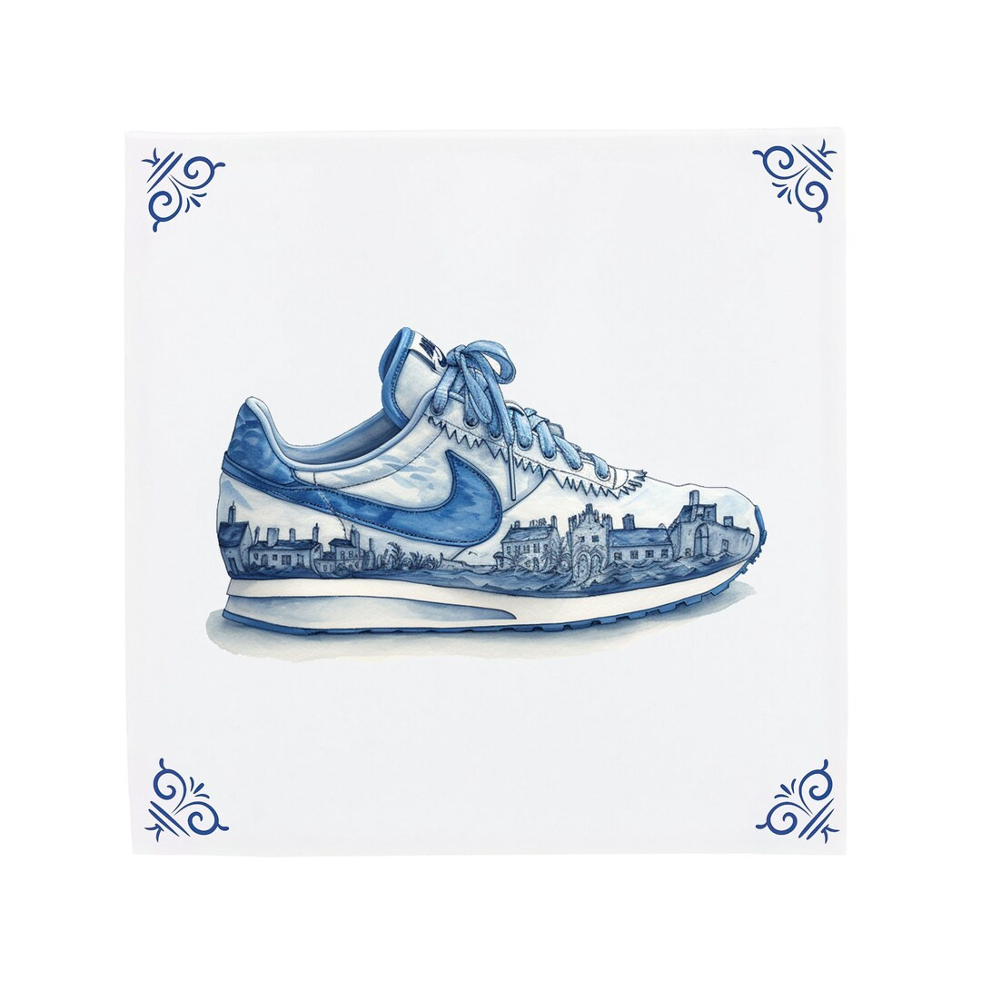 Delft Blue Ceramic Tile: Nike Sneaker Modern Dutch Design - Etsy | Etsy (US)