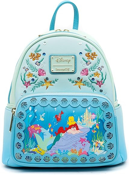 Loungefly Disney The Little Mermaid, Princess Stories Series Ariel Mini Backpack, Flounder Sebast... | Amazon (US)