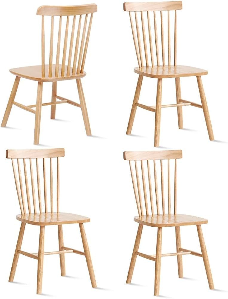 seonyou Dining Chairs Set of 4, Windsor Chair with Spindle Back and Solid Wood, American Country ... | Amazon (CA)