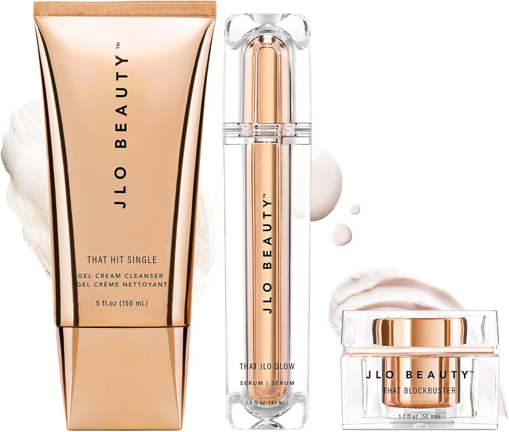 JLO BEAUTY Starter Skin Care Kit, 3 Piece Facial Set with Face Wash, Serum & Face Moisturizer, Da... | Amazon (US)