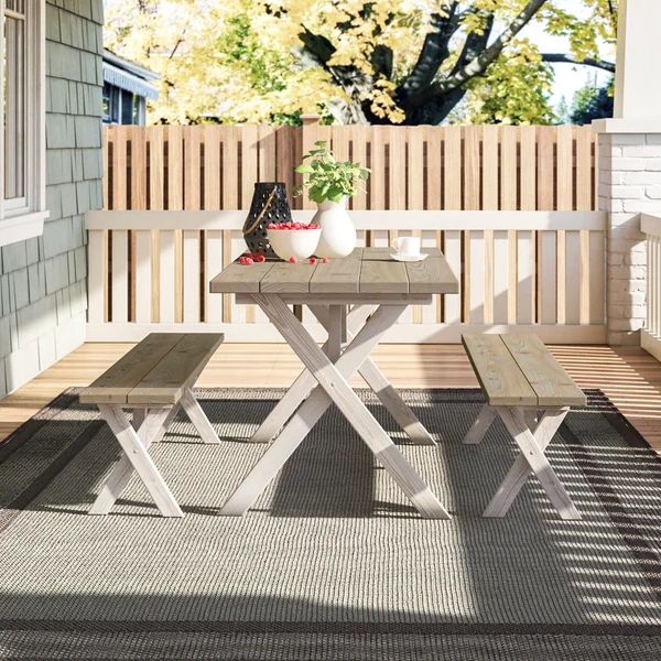 Jonathon Rectangular 4 - Person 55'' Long Dining Set | Wayfair North America