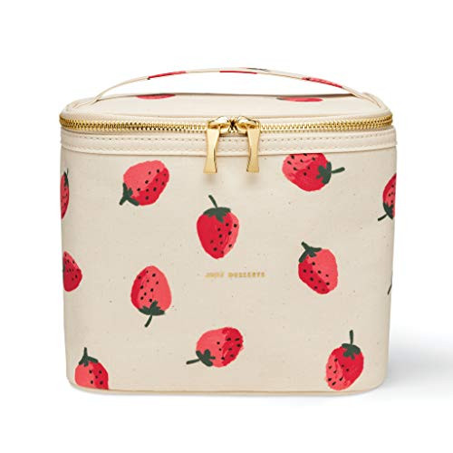 kate spade new york Insulated Lunch Tote, Small Lunch Cooler, Cute Lunch Bag for Women, Thermal Bag with Double Zipper Close and Carrying Handle, Strawberries | Amazon (US)