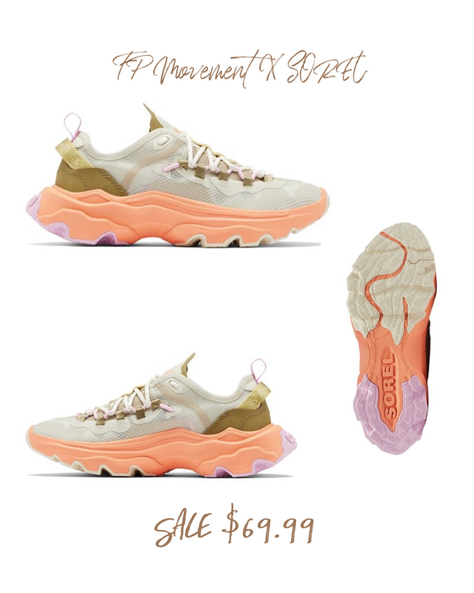 FP Movement X SOREL Chalk & Paradiso Peach Kinetic Breakthru
Tech Sneaker available in ALL SIZES! I adore every sneaker from SOREL because they’re so lightweight and amazing for traveling! 

#LTKshoecrush #LTKunder100 #LTKsalealert
