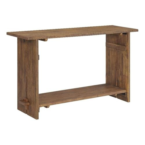 Bethel Acacia Wood Console Table, 52 in. W Entryway Table with Dual Shelf Storage, Rustic Natural... | Amazon (US)