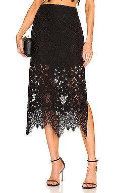 L'Academie Jasmine Lace Maxi Skirt in Black from Revolve.com | Revolve Clothing (Global)