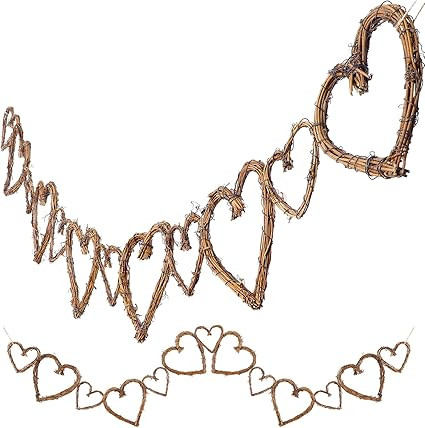 5 Feet Valentines Grapevine Garland Heart Star Natural Grapevine Twig Wreath Rustic Valentine's D... | Amazon (US)