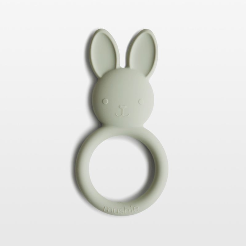 Mushie Green Bunny Silicone Baby Teether + Reviews | Crate & Kids | Crate & Barrel