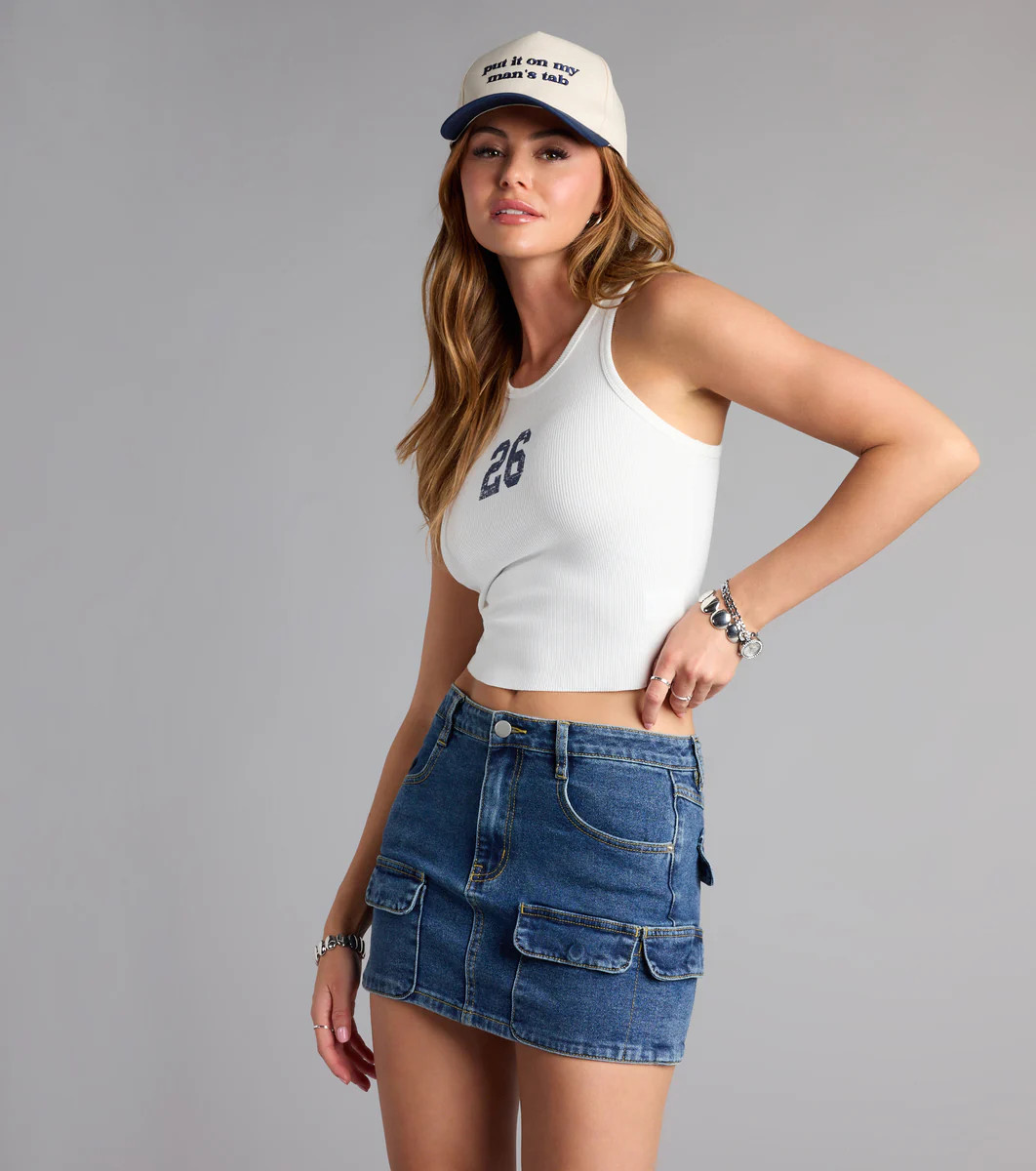 Ready for Anything Utility Mini Denim Skirt | Windsor Stores
