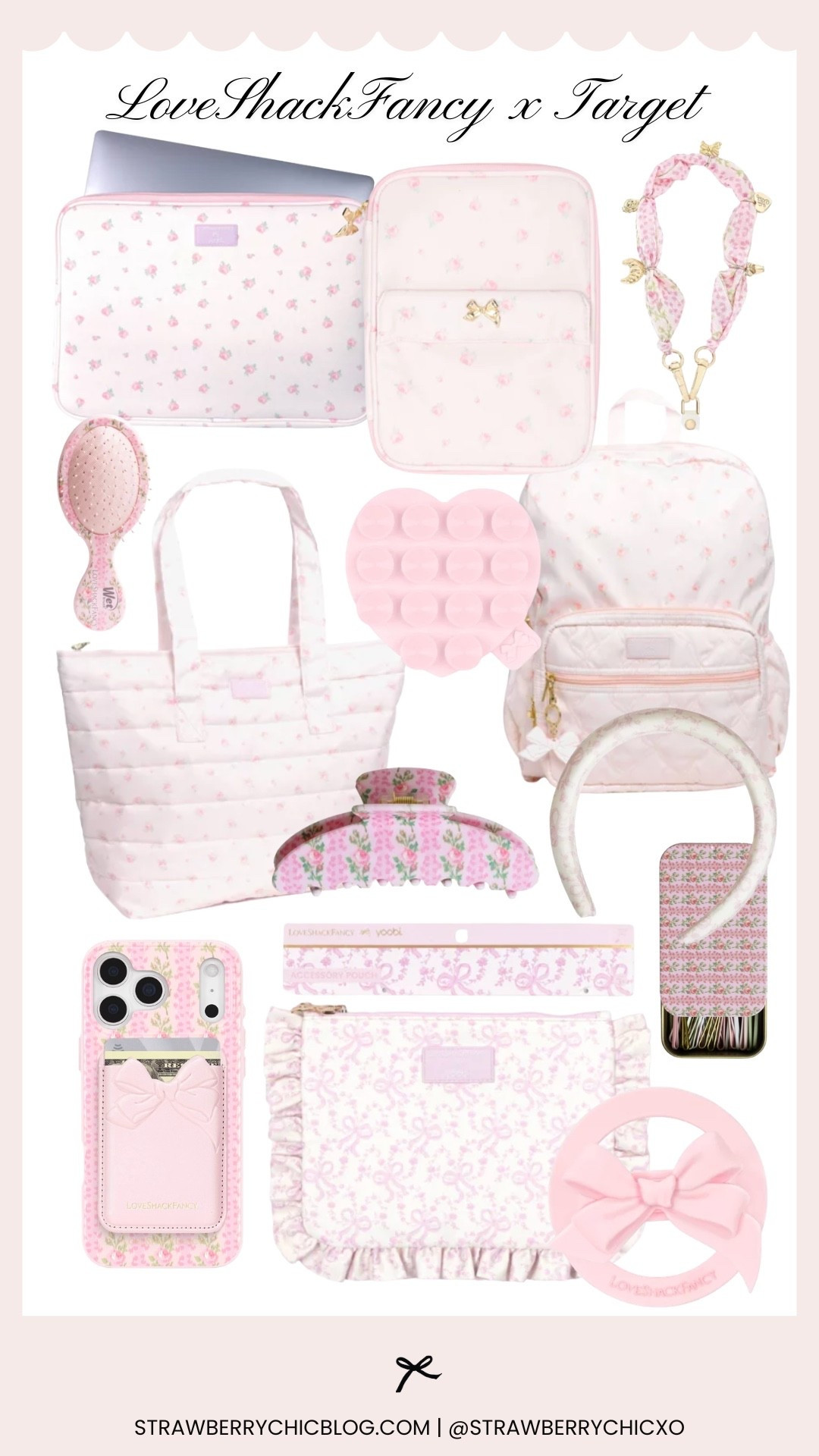 This collection launches Sunday and will sell out quickly! Plan your buy now and set an alarm to snag your back to school favorites. I want the tech organizer for travel! And maybe the bow mag safe phone grippy 

Back to school // loveshackfancy for target
