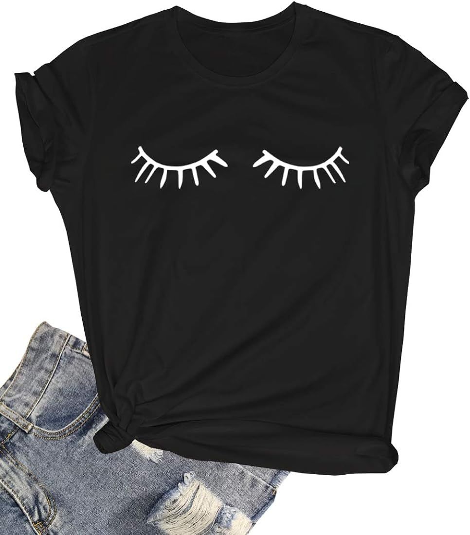 LOOKFACE Women's Cute T Shirt Junior Tops Teen Girls Graphic Tees | Amazon (US)