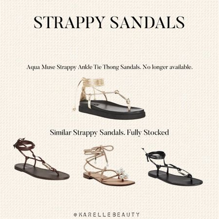 Similar To My Aqua Muse Strappy Ankle Tie Thong Sandals. 

#LTKSeasonal #LTKshoecrush