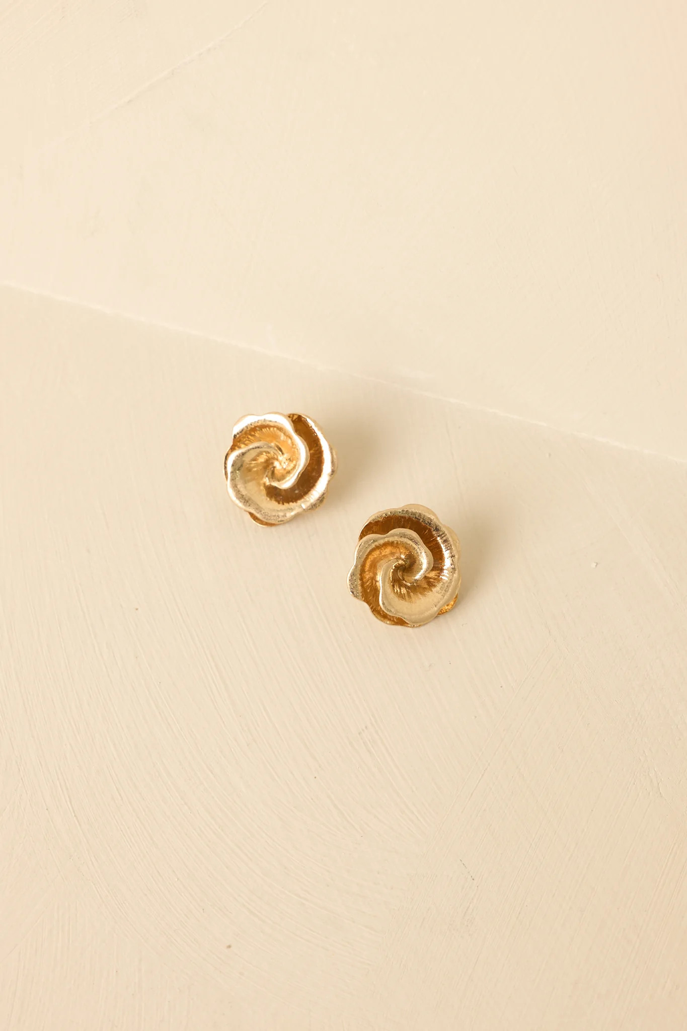 Fleur Allure Gold Floral Stud Earrings | Red Dress