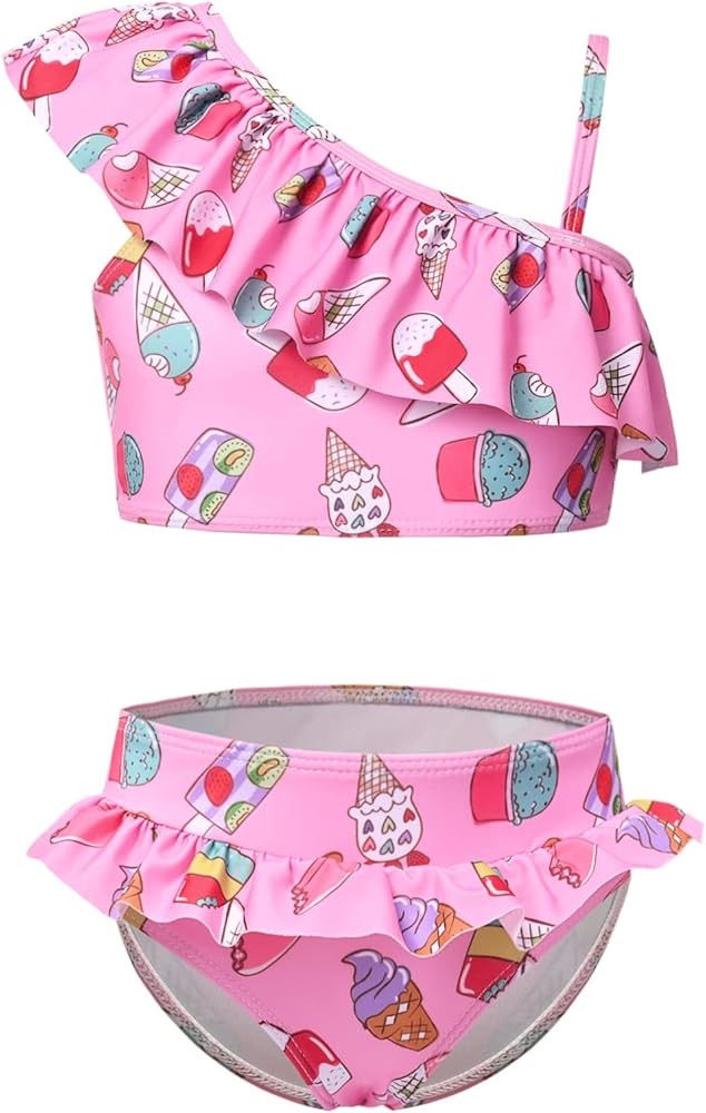 CHILDRENSTAR Girls Swimsuit Two Piece Swimsuits Ruffle Flounce Bathing Suit Kids Tankini Bikini S... | Amazon (US)