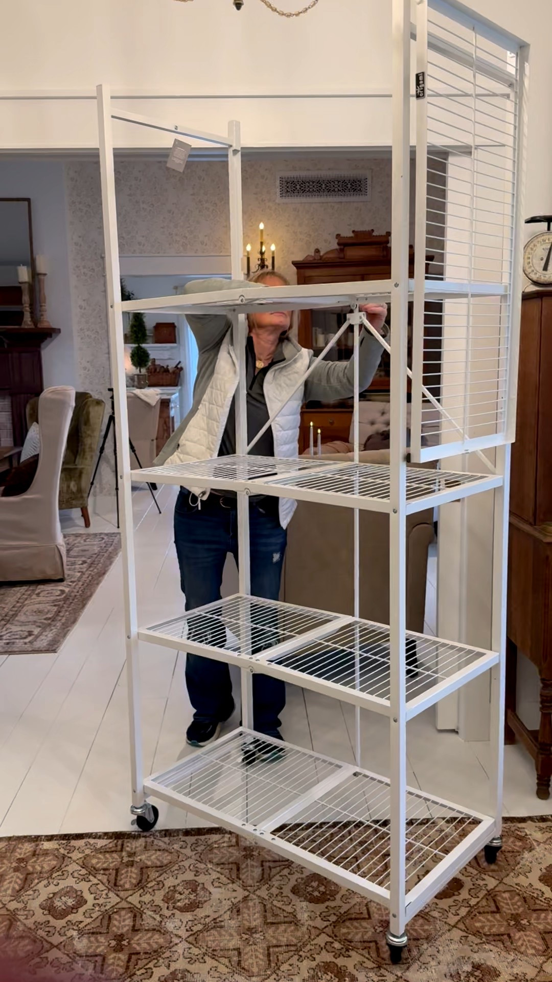 This Oragami storage shelf is portable with castor wheels and folds away for easy storage when it in use ir transportation to trade shows. 

#LTKHome #LTKdayinmylife #LTKstorytime