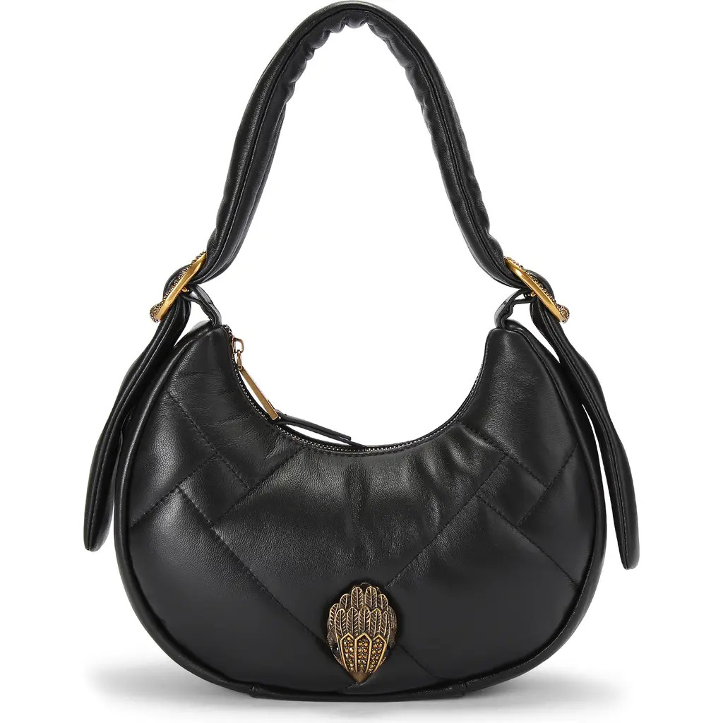 Kurt Geiger London Small Kensington Puff Quilted Leather Hobo Bag in Black at Nordstrom | Nordstrom