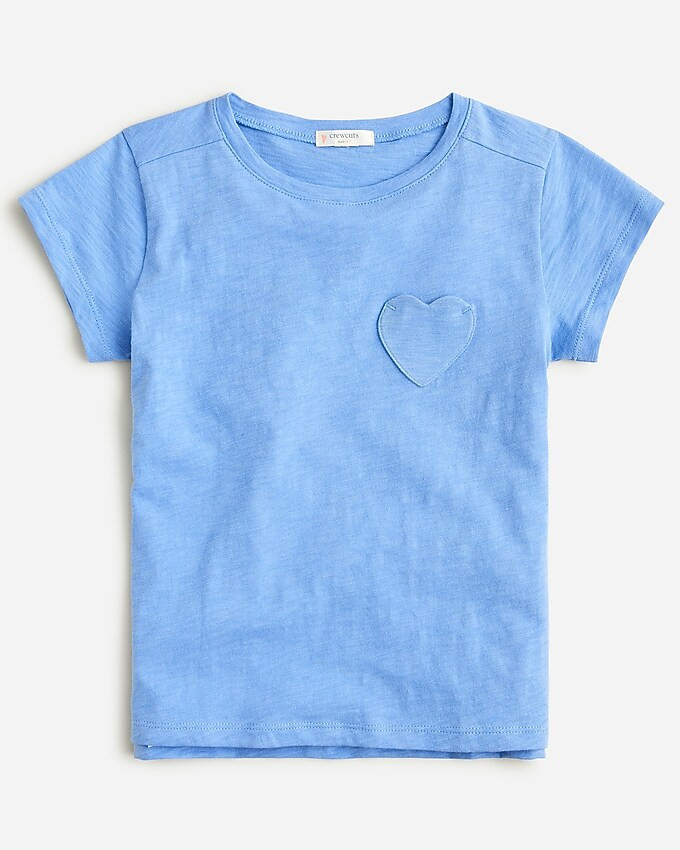 Girls' short-sleeve heart-pocket T-shirt | J. Crew US