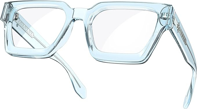 VISOONE Enhanced Version Rectangle Chic Preppy Look Blue Light Blocking Glasses for Women Men RIV... | Amazon (US)
