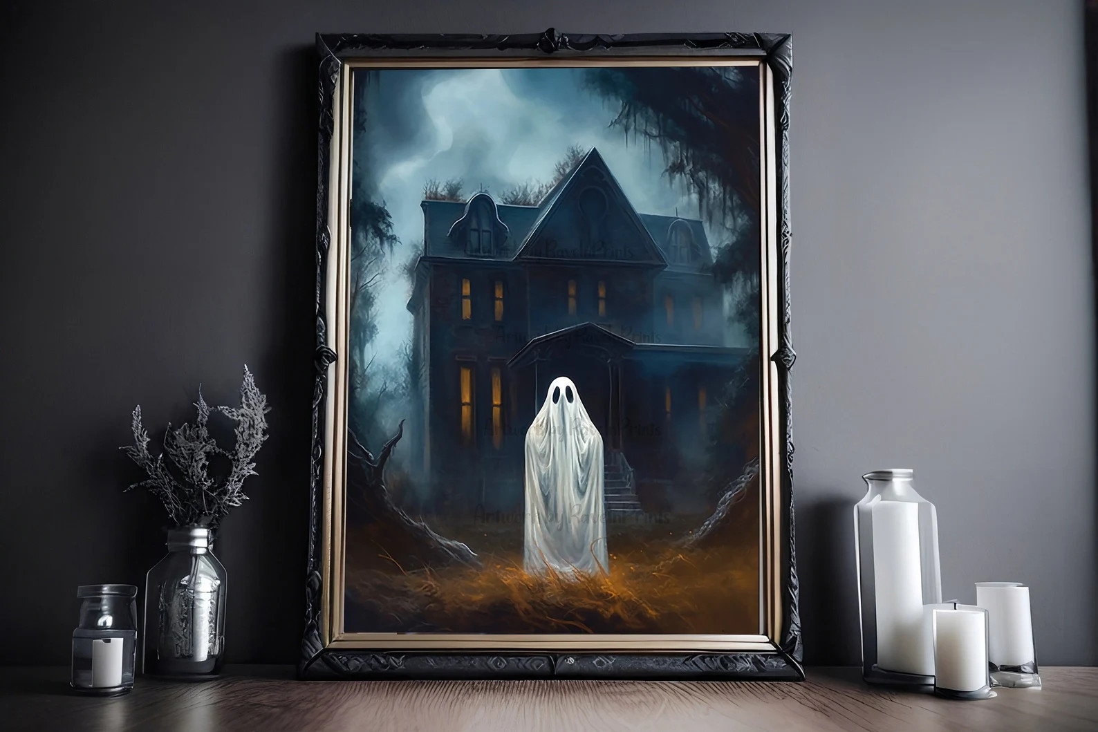 Ghost at the Mansion Vintage Poster Art Poster Print Dark - Etsy | Etsy (US)