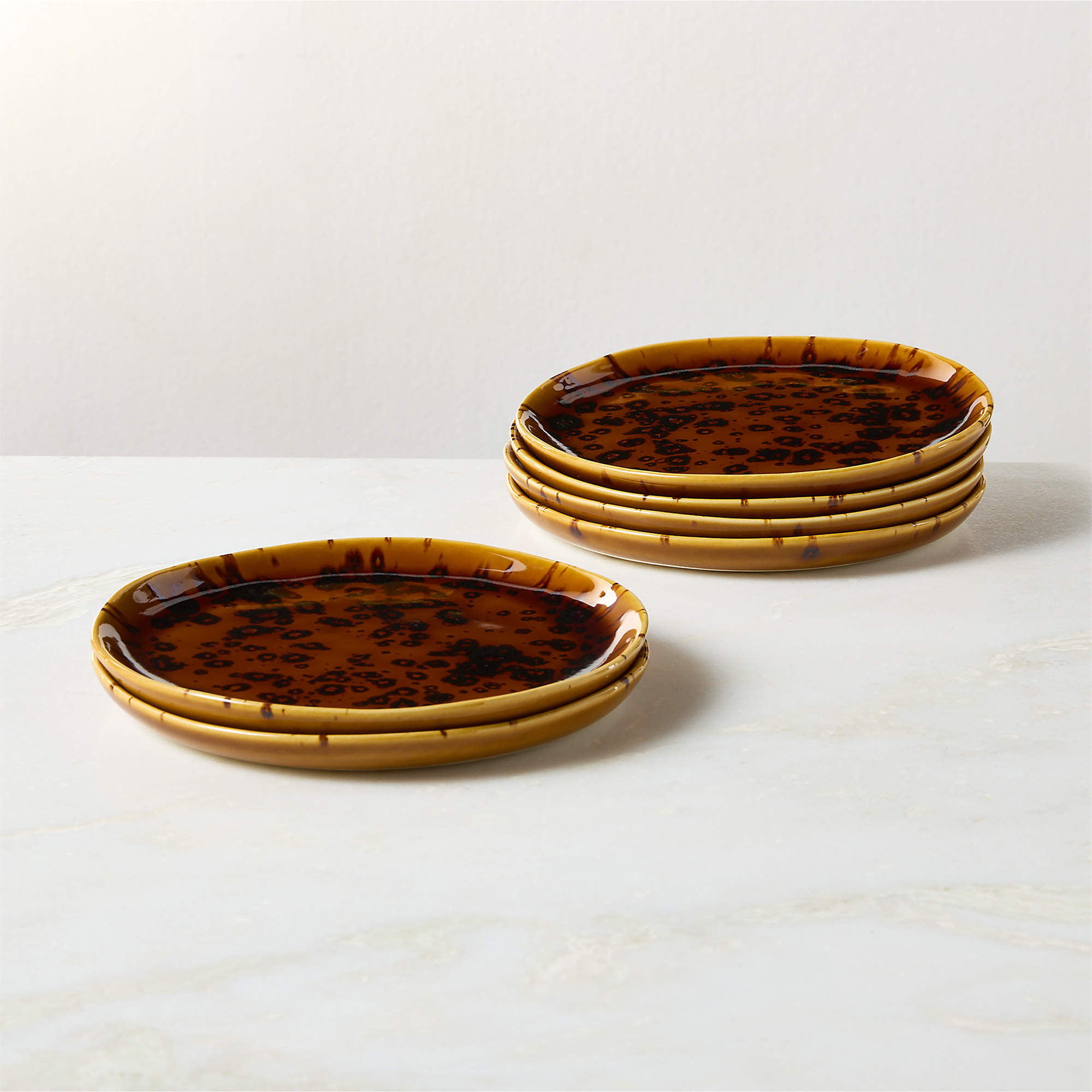 Tara Tortoise Appetizer Plates Set of 6 + Reviews | CB2 | CB2