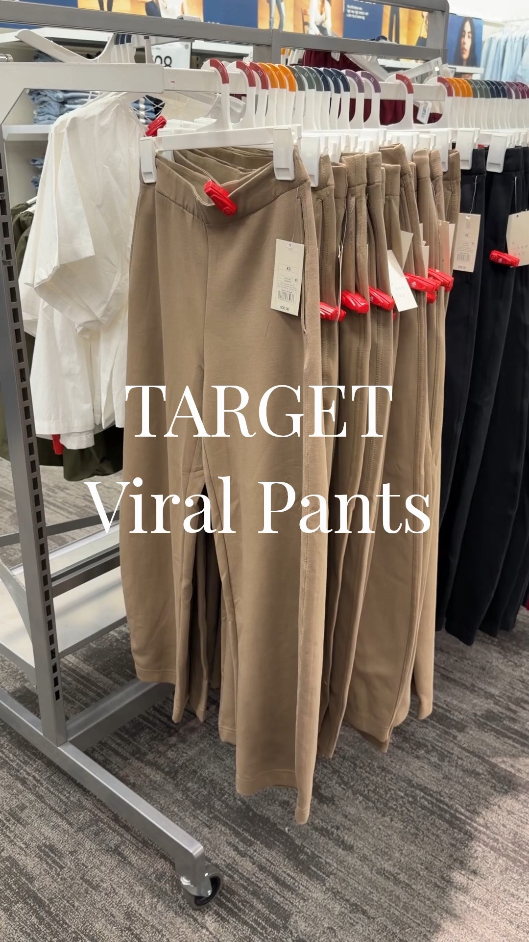 The top 3 pant styles at Target right now! Perfect for a fall capsule wardrobe. First the ponte knit barrel pants, then the patch pocket high rise sailor jeans, and finally the pull on drawstring wide pants. #targetstyle