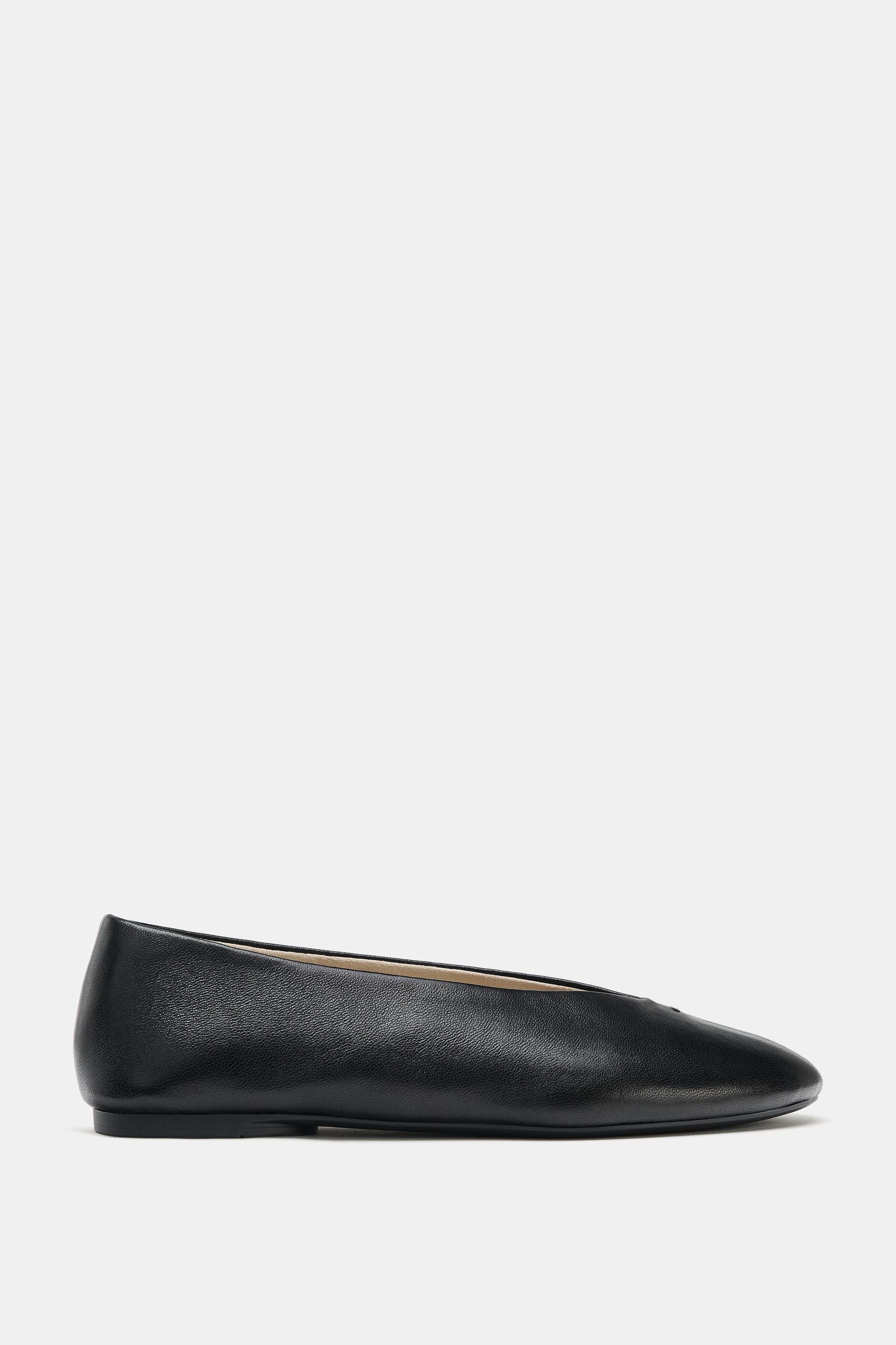 BALLERINES PLATES EN CUIR | Zara FR