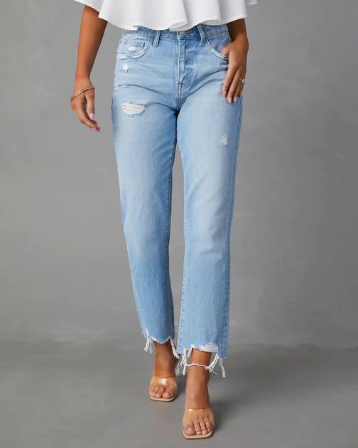 Libby Distressed High Rise Straight Leg Jeans | VICI Collection