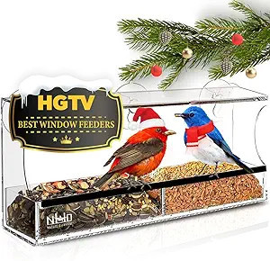 Window Bird Feeder with Strong Suction Cups, Clear Window Bird Feeders for Outside - Transparent ... | Amazon (US)