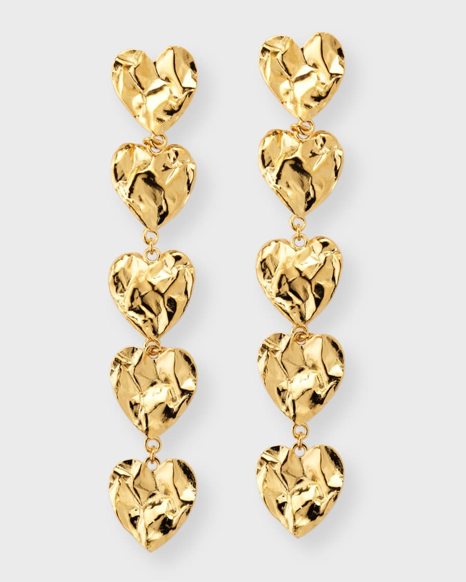 Crushed Heart Vertical Drop Earrings | Neiman Marcus
