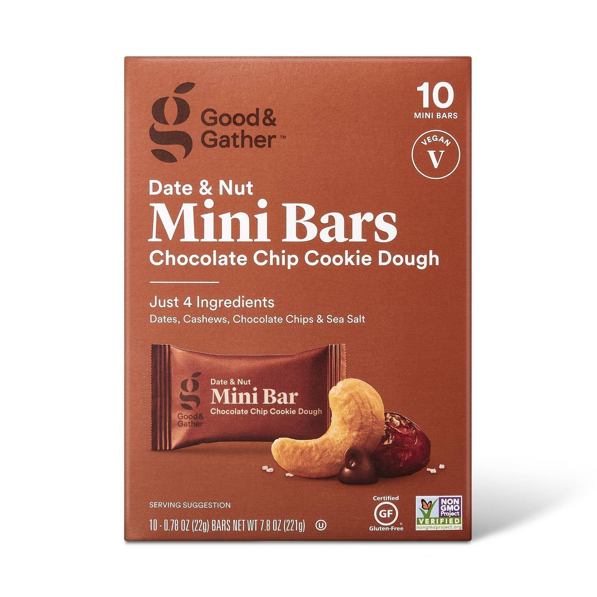 Date and nut Bars Mini Chocolate Chip Cookie Dough - 7.8oz/10ct - Good & Gather™ | Target