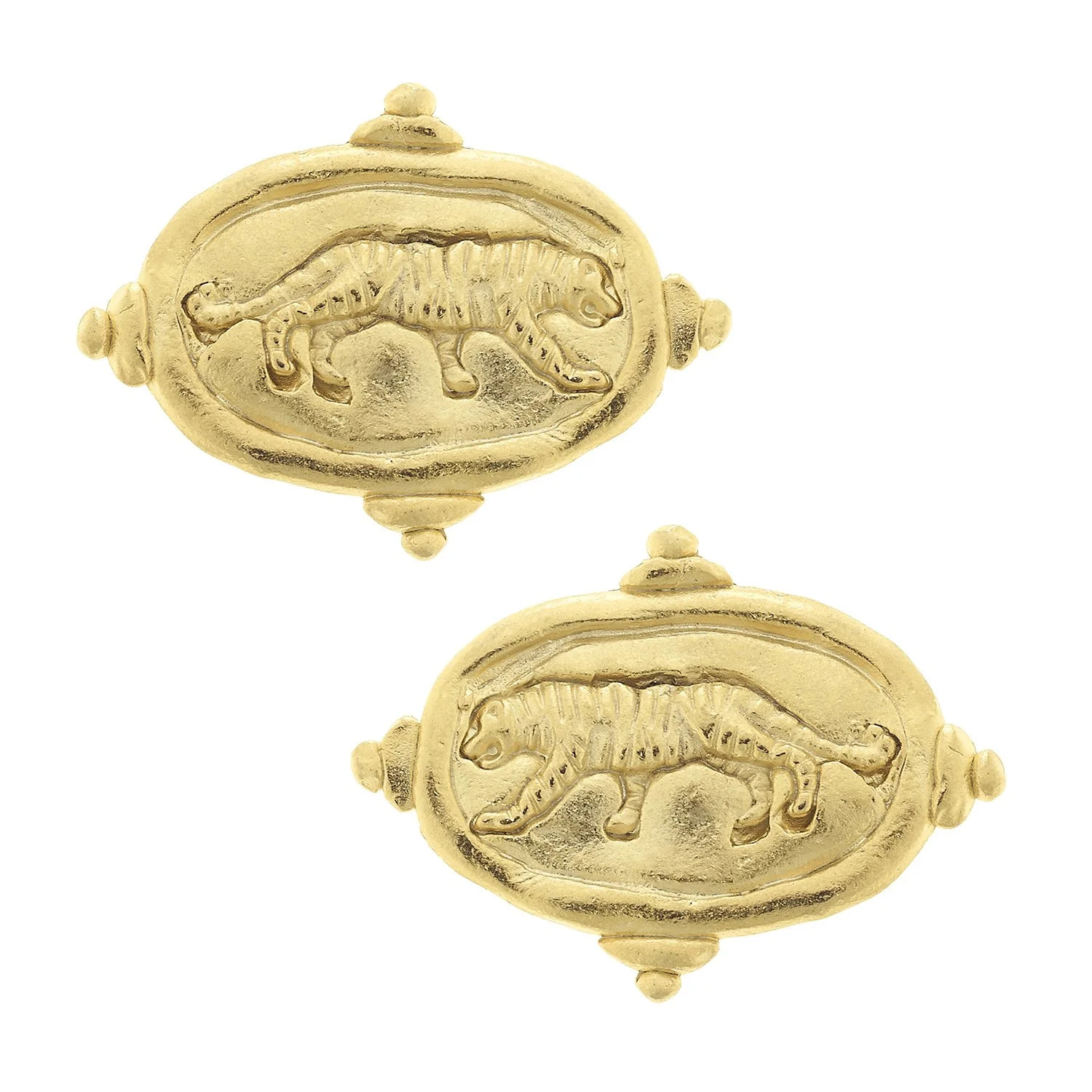 Tiger Intaglio Studs | Susan Shaw