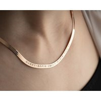 Herringbone Personalized Necklace -Herringbone Chain Custom -Trending -Luxury -Elegant | Etsy (US)