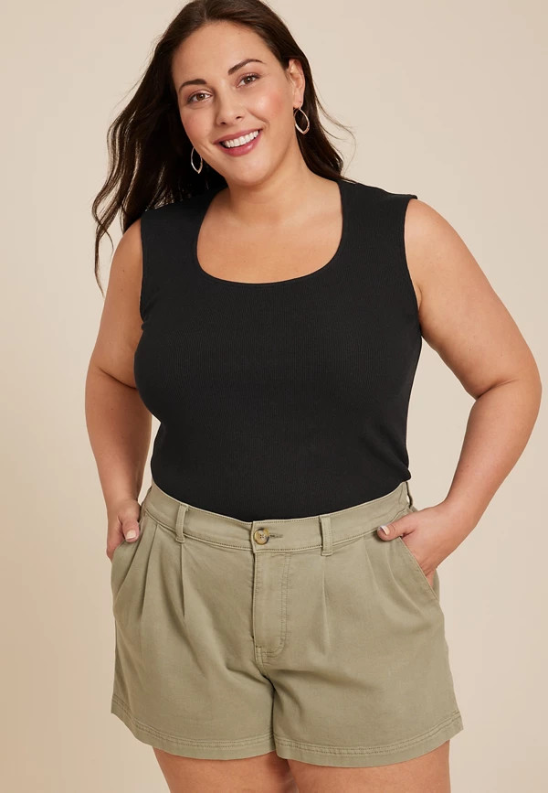 Plus Size Ribbed Square Neck Tank Top | Maurices