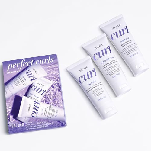COLOR WOW - CURL WOW Perfect Curls Starter Set | 3 piece Curl Wow starter set including deluxe travel size HOOKED Shampoo, COCO-MOTION Conditioner & FLO-ETRY Serum 2.0 Fl Oz (Pack of 3) | Amazon (US)