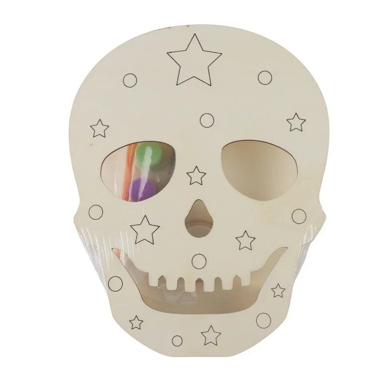Make Your Own Light Up Skull, Halloween Decoration, 7.6x9.8 inch MDF Skull, Non-Brand - Walmart.c... | Walmart (US)