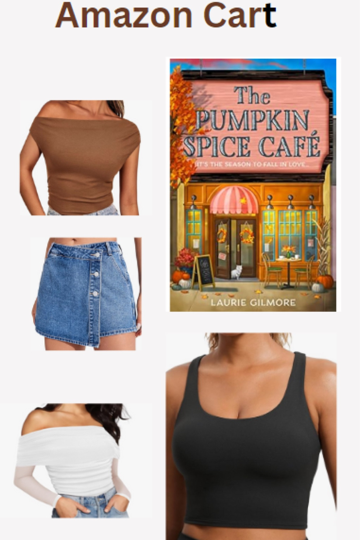 Amazon cart fashion tops fall tops brown tops fall fashion Amazon finds reading books workout tops sports bra denim skorts off the shoulder tops amazon finds

#LTKStyleTip #LTKFindsUnder100 #LTKFallSale
