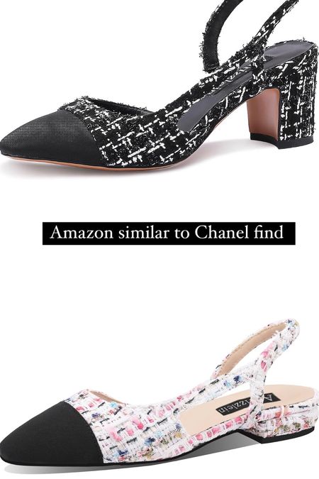Chanel like shoes Amazon find, tweed slingbacks, Amazon fashion, Chanel pumps, fall shoes, fall style 

#LTKfindsunder50 #LTKGiftGuide #LTKstyletip