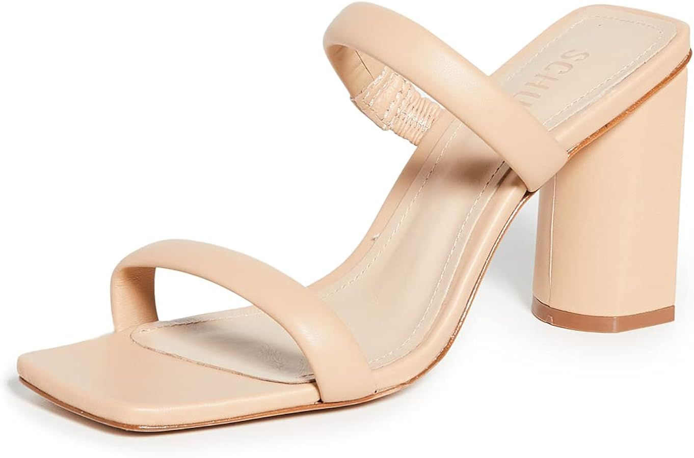 SCHUTZ Women's Ully Double Strap Slip-On Heeled Sandal | Amazon (US)