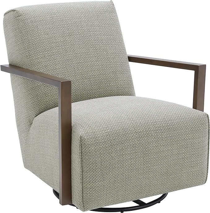 Amazon Brand – Rivet Contemporary Upholstered Glider Accent Chair with Wood Arms, 30.3"W, Pumic... | Amazon (US)