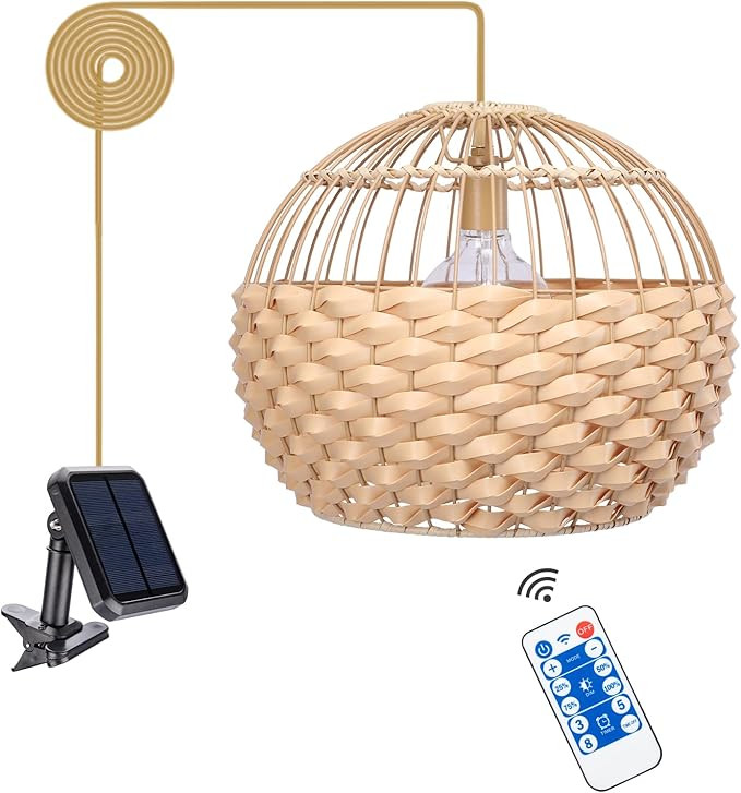 Outdoor Chandelier Solar Pendant Light Outdoor Hanging Lantern Solar Outdoor Chandelier with Remo... | Amazon (US)