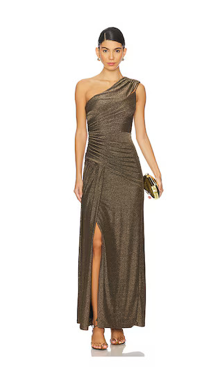 Rafael Dress in Golden Brown | Revolve Clothing (Global)