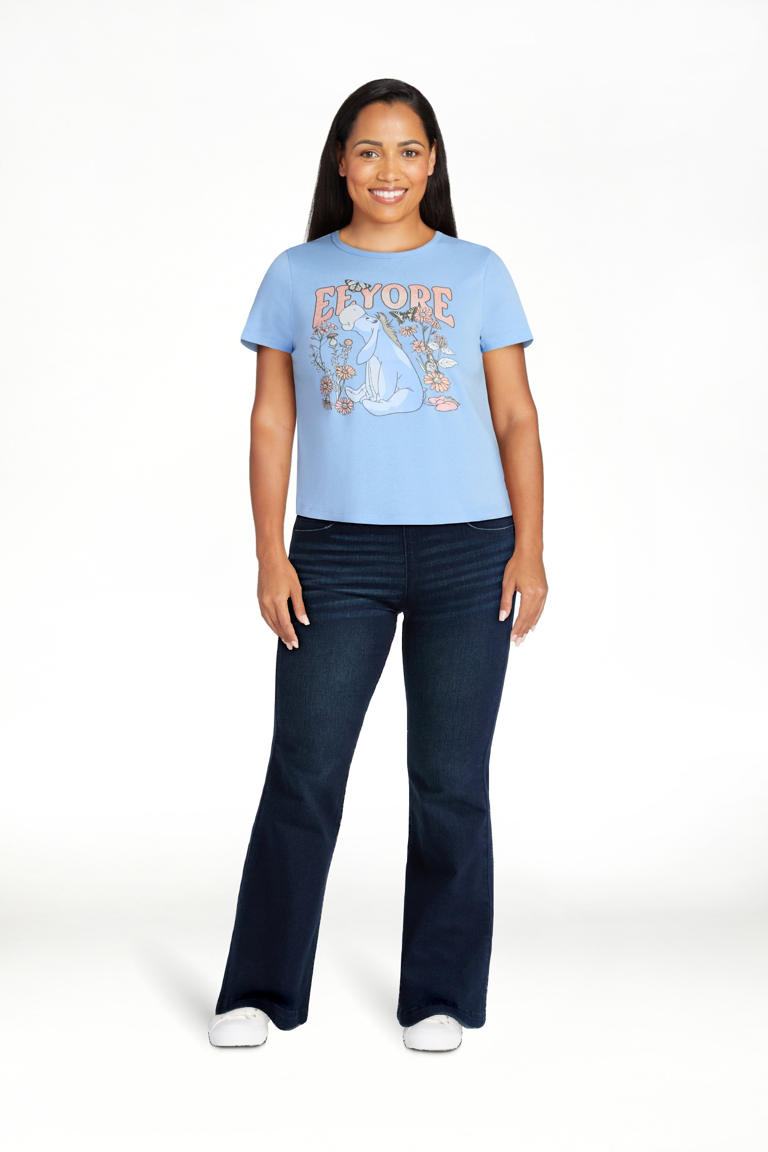 Disney Eeyore Women's Floral Graphic Baby Tee, Sizes XXS-XXL | Walmart (US)