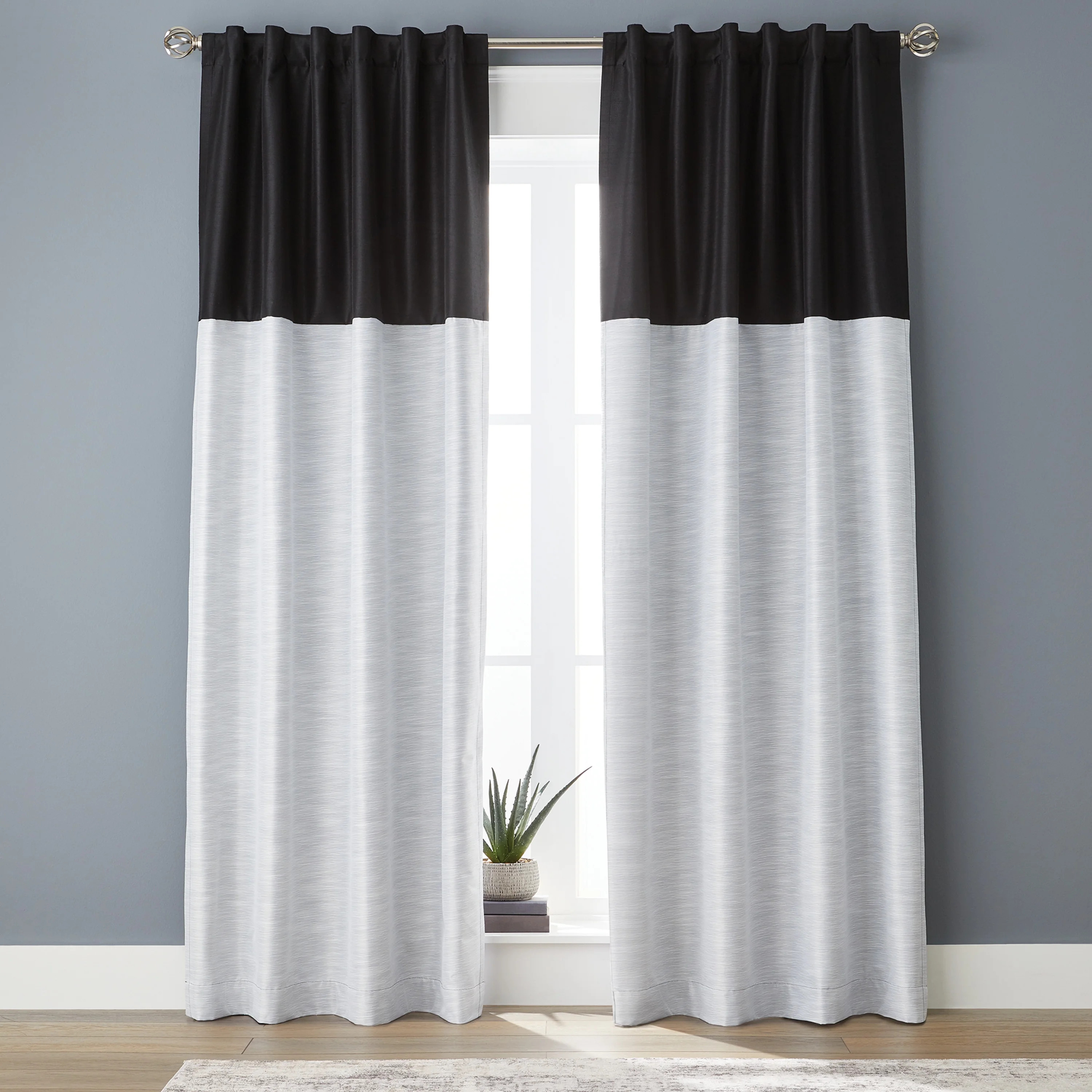 Better Homes & Gardens Colorblock Solid Polyester Pole Top Blackout Single Curtain Panel , 50"x84... | Walmart (US)